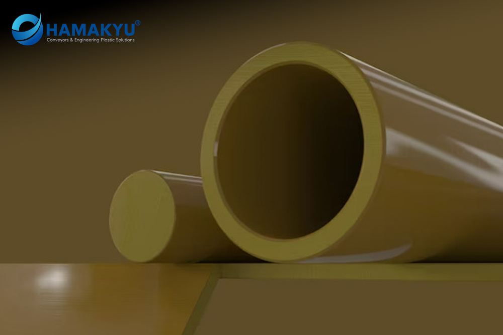 Tấm nhựa màu vàng hoàng thổ Duratron® T4203 PAI kích thước 4.75x305x1220mm, xuất xứ: MCAM/Mỹ